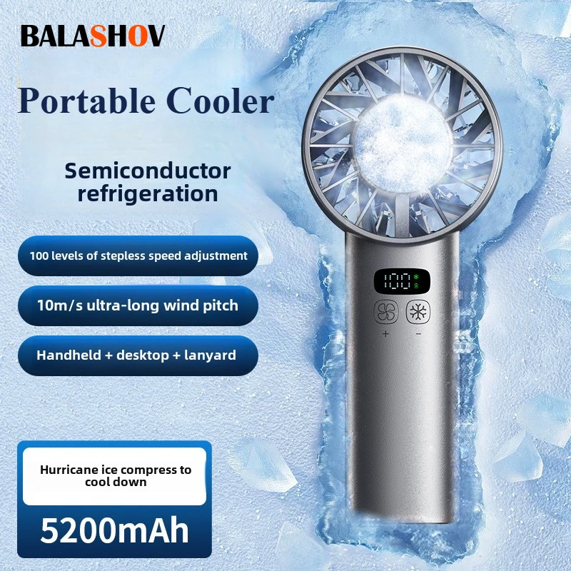 Outdoor Camping Misting Fan - Ice compress high-speed cooling fan handheld