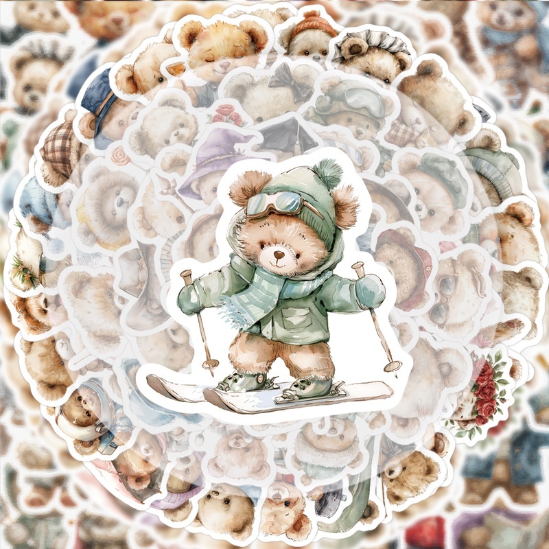 Bear Canister - 55 Retro Cute Teddy Bear Graffiti