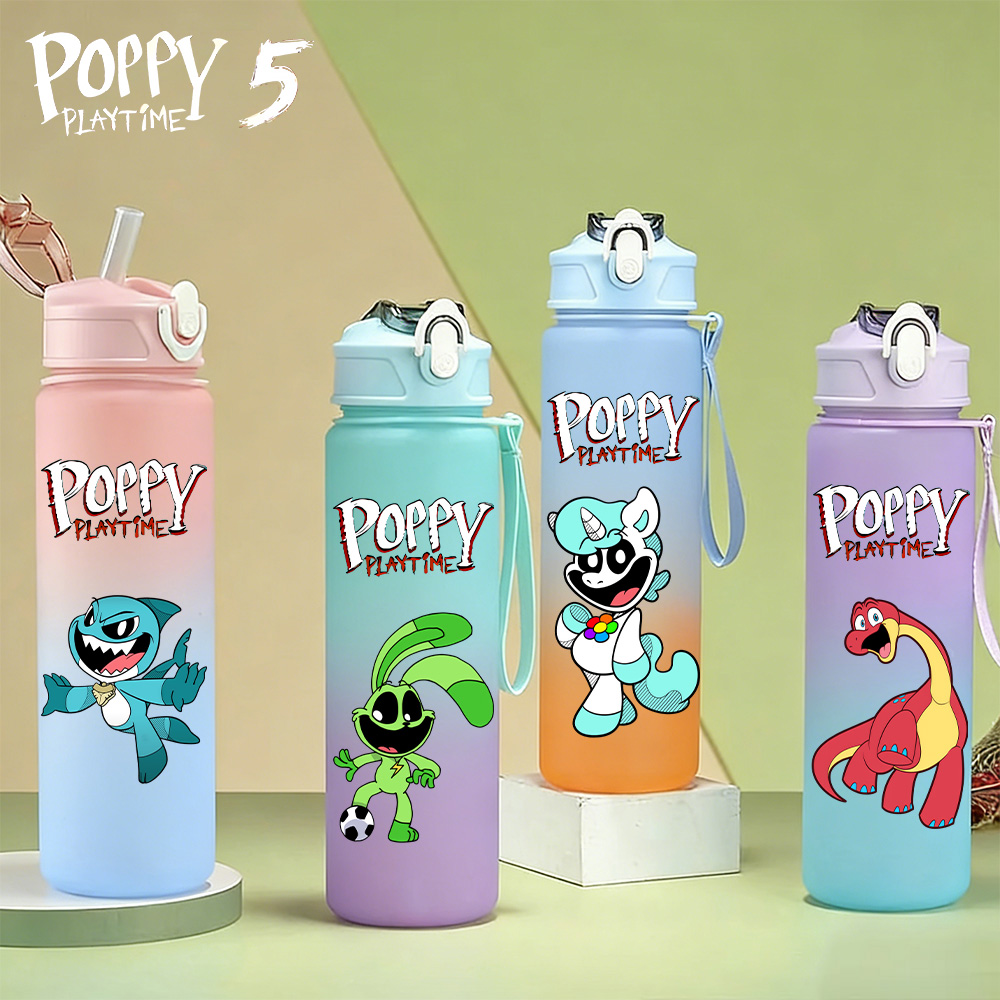 Outdoor Camping Water Tank - 750ml Poppy Playtime Straw Bottle Camping