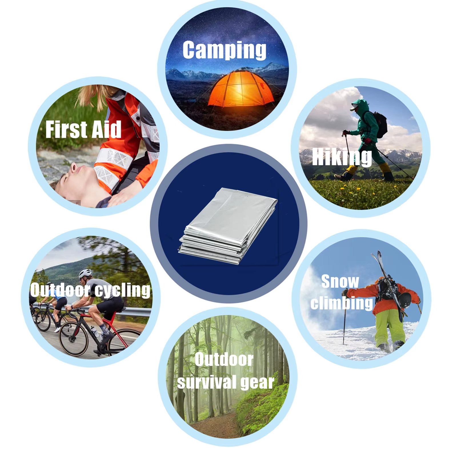 Survival Kit - 1/4PCS Emergency Blanket Outdoor Survive First