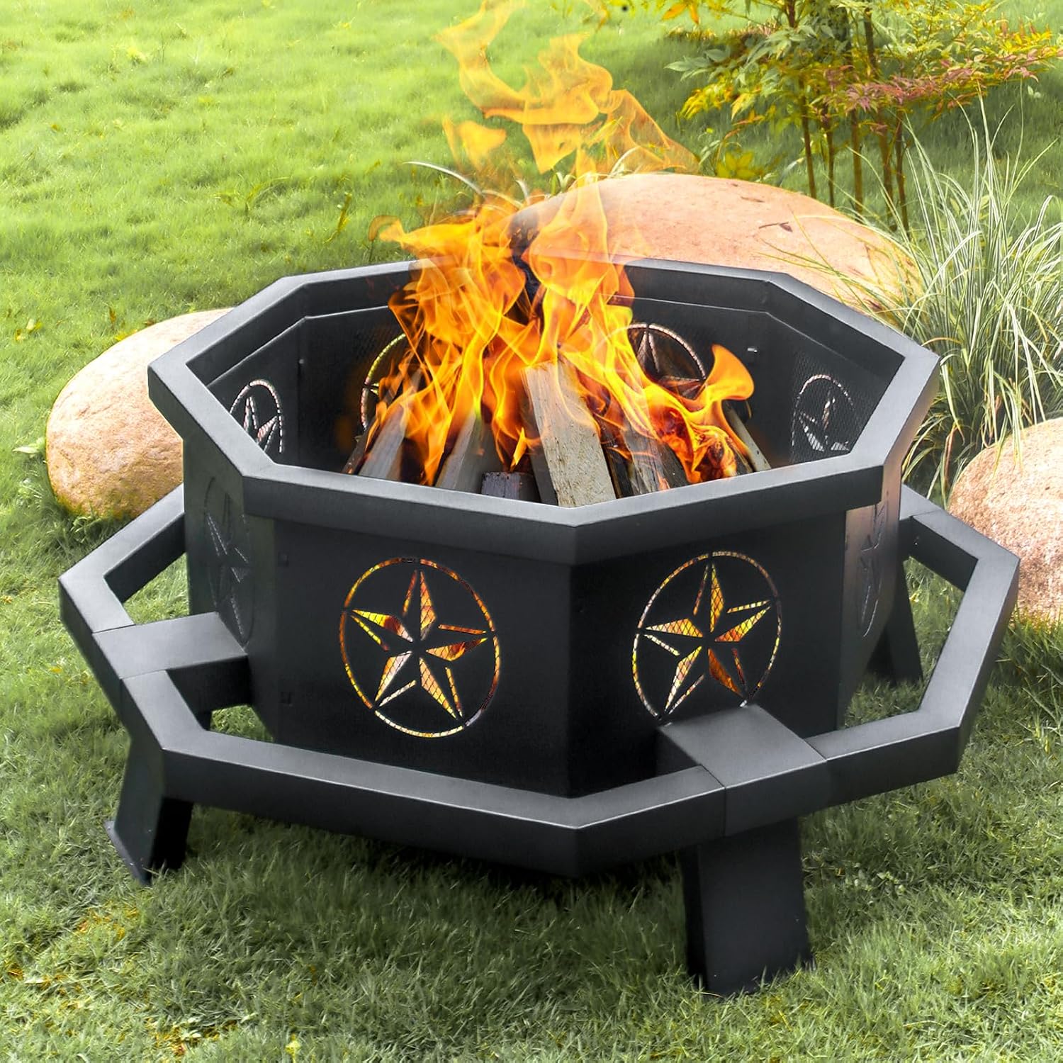 Outdoor Fire Pit with Fire Pok - огляд і ціна Outdoor Camping Fireplace