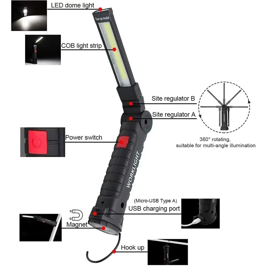 Portable LED Flashlight with M - огляд і ціна Camping Lantern