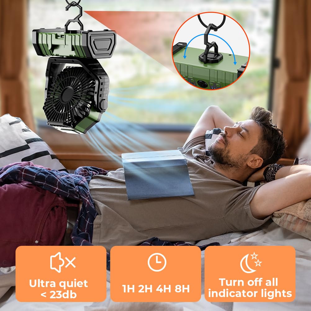 Camping Fan 20000mAh Battery P - огляд і ціна Outdoor Camping Misting Fan