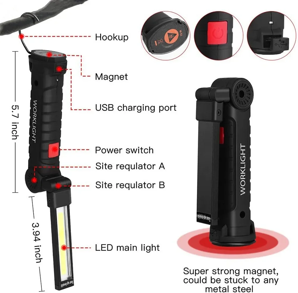 Portable COB LED Flashlight US - огляд і ціна Camping Lantern