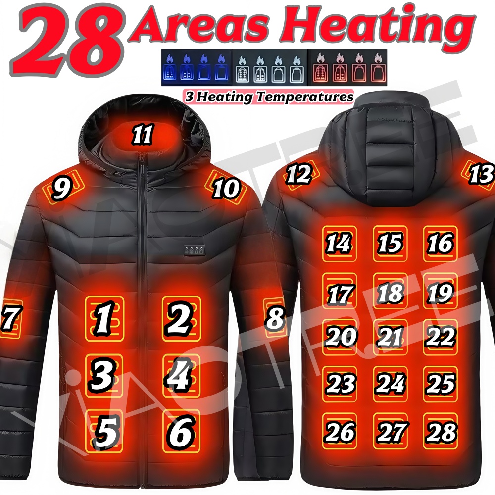 28 Areas Men Women's Heating J - огляд і ціна Camping Outdoor Clothing