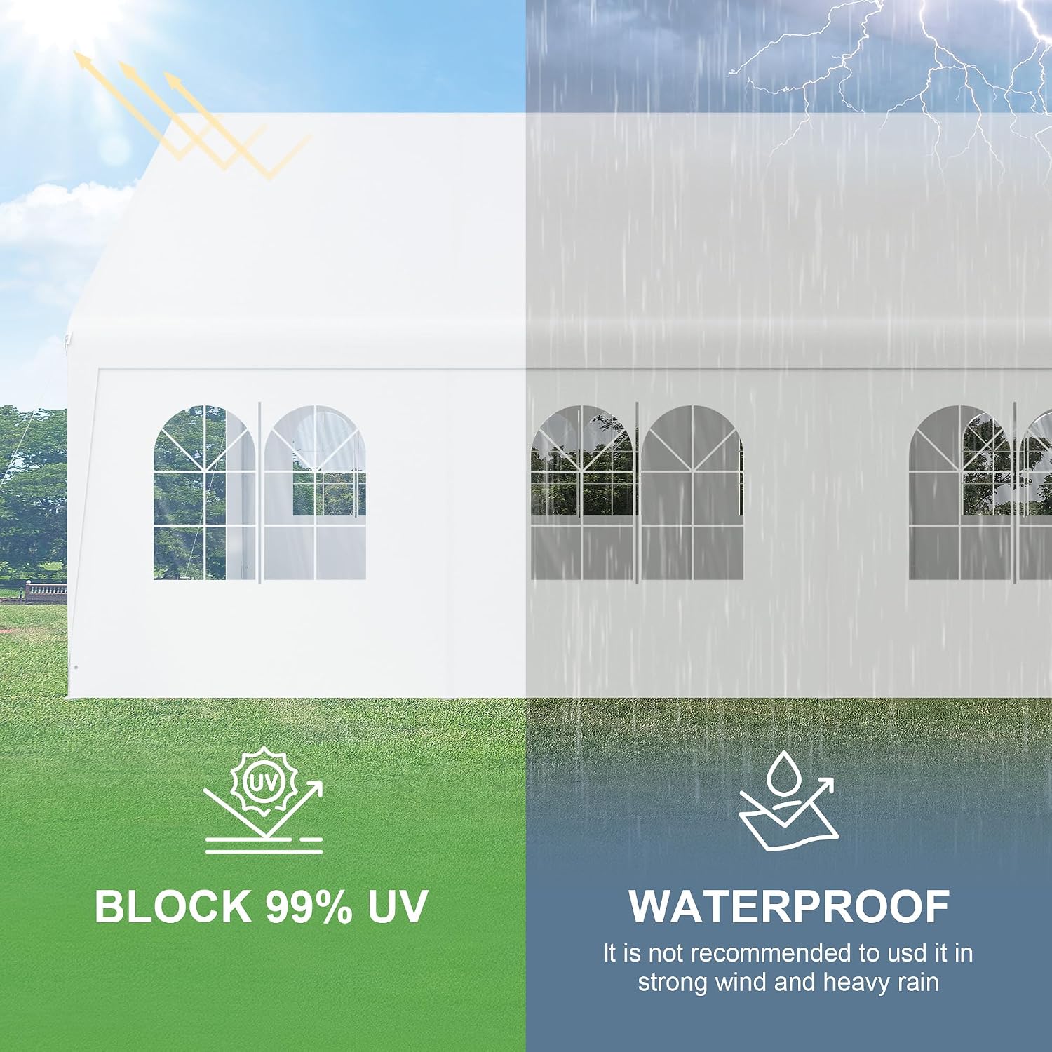 20 X 20 Foot Party Tent Outdoo - огляд і ціна Waterproof Tarp Shelter
