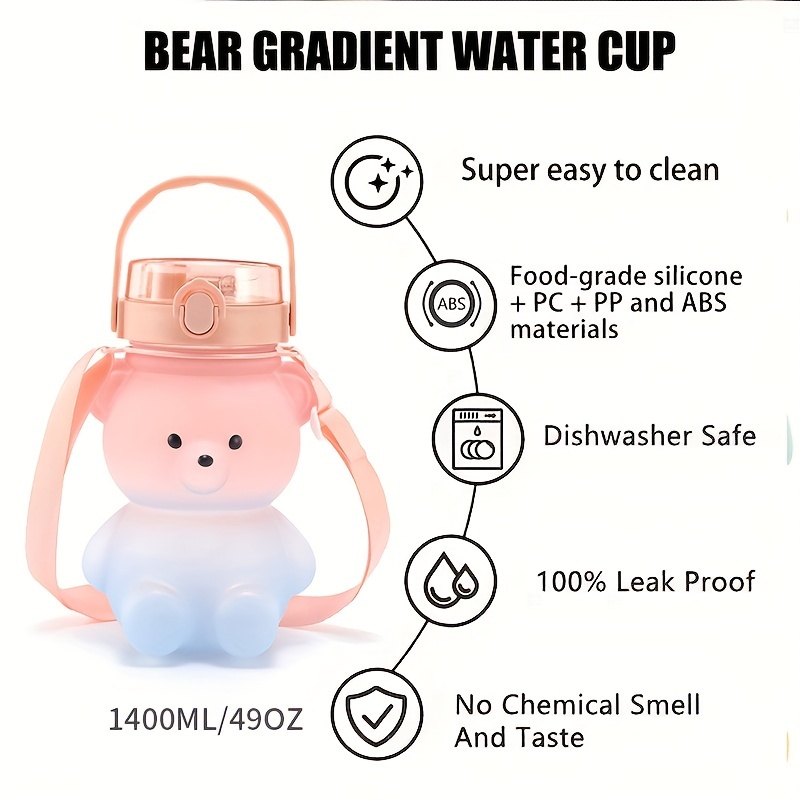 1pc Cute Bear Water Bottle BPA - огляд і ціна Bear Canister